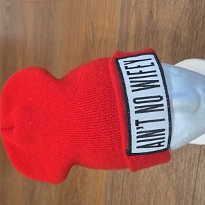 DIMEPIECE AINT NO WIFEY RED BEANIE.   #7759
